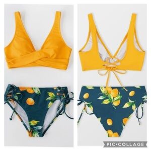 Cupshe Criss-Cross Self-Tie Top & Lace-Up Bottom Bikini